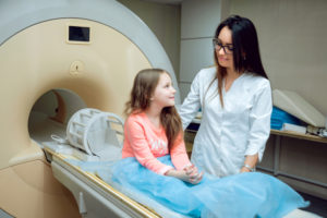 Child getting ready for MRI